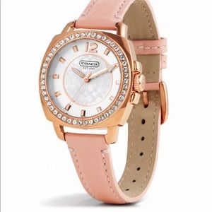 New Coach Rose Gold Boyfriend Swarovski Watch